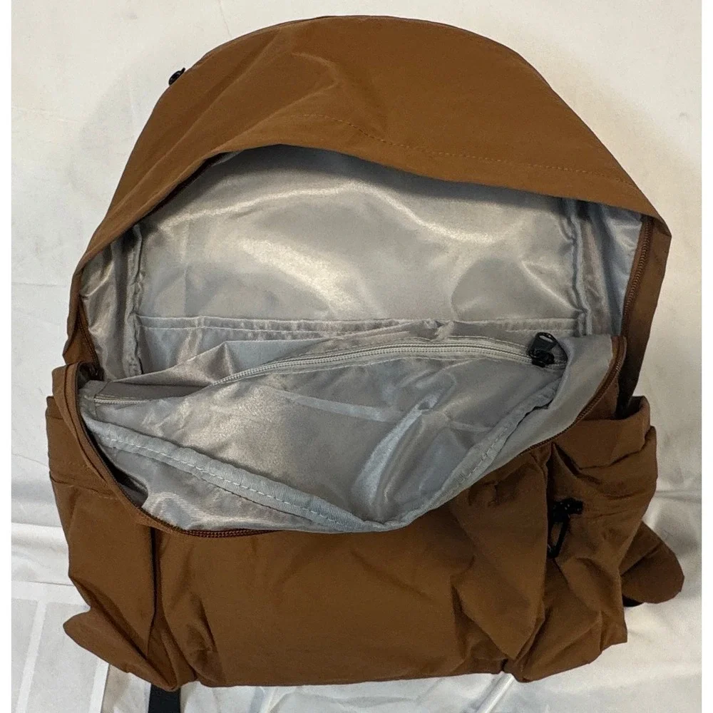 FEIZI Brown Nylon Everyday Backpack F2403 Adjustable Straps NWT